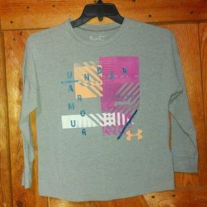 Girls Youth Medium Under Armour Loose Heat Gear Tshirt